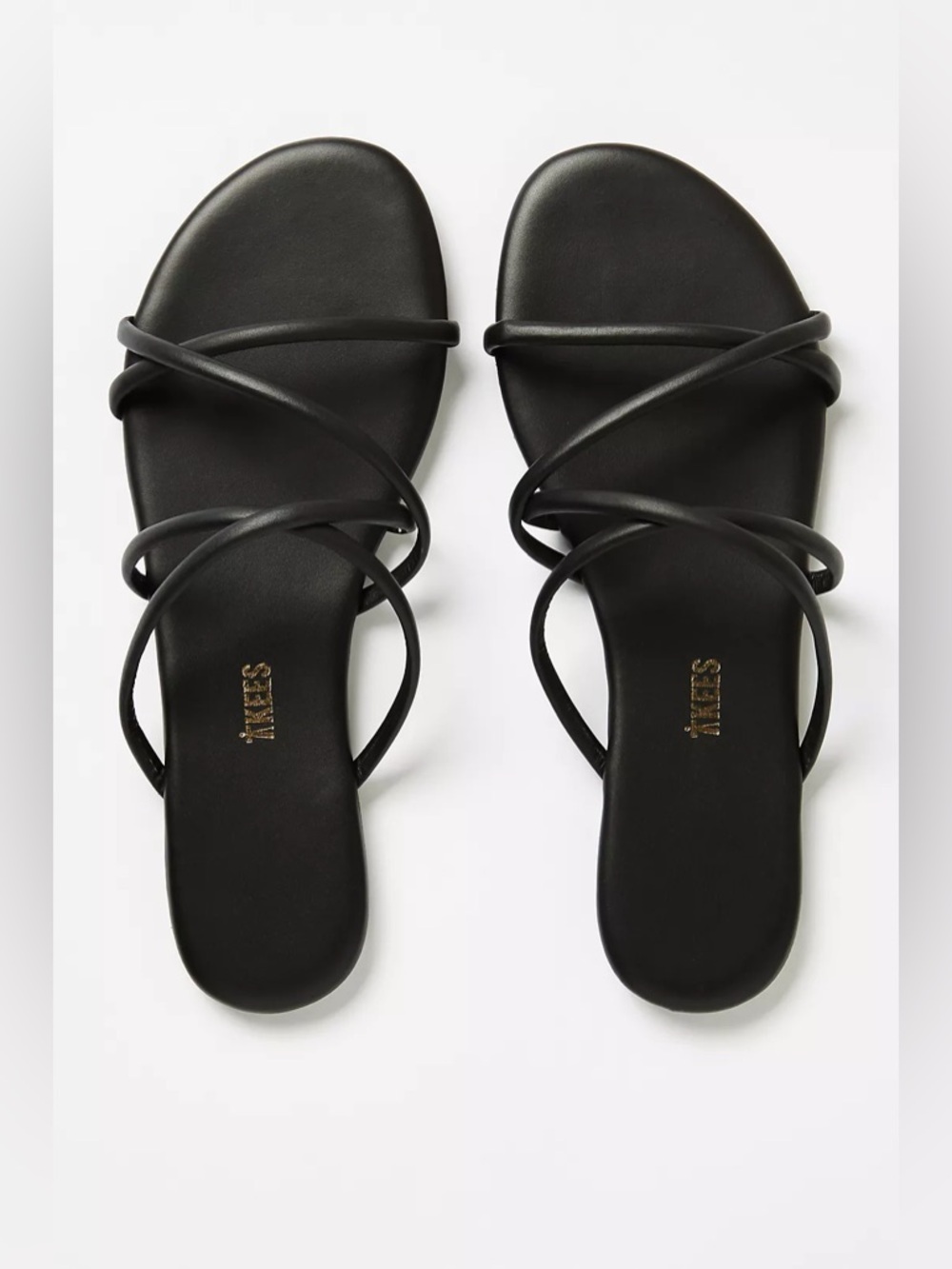 Tkees Sloane Sandals Strappy Black Leather Size 7